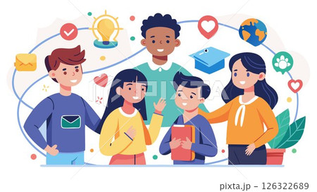 Friendships provide a sense of belonging and connection. 126322689