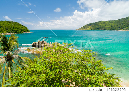Aerial view seashore landscape nature view,Sea summer background 126322903