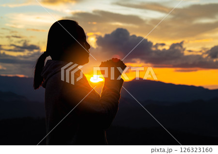 Close up christians hands pray to God with spiritual faith on holy bible in catholic church religion worship prayer ask god bless pray grace jesus believe Christianity religion prayer holy worship. 126323160