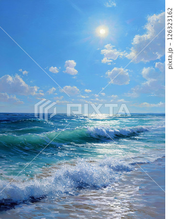 美しい海と太陽　AI画像 126323162