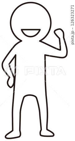 正面向きで片手を挙げる人のベクターイラスト アイコン 正面向きで片手を挙げる人のベクターイラスト アイコン 126323271