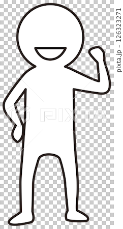 正面向きで片手を挙げる人のベクターイラスト アイコン 正面向きで片手を挙げる人のベクターイラスト アイコン 126323271
