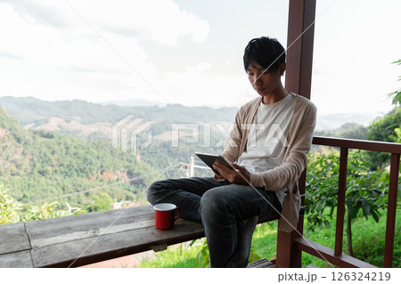 Future remote work combines technology nature smart phone enable e learning productivity while traveling blending comfort modern devices serenity computer equipment business connection natural world 126324219