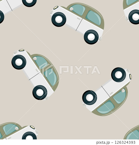 Seamless retro car pattern on beige background Seamless retro car pattern on beige background 126324393