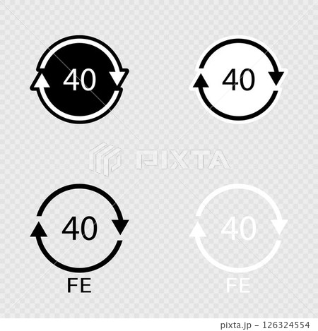 Recycling Code FE 40 Set. Wrapping Plastic. 126324554