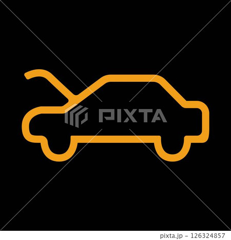 Bonnet simple sign of car dashboard engine light sign alert 126324857