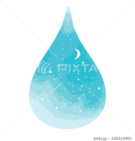 夜空を閉じ込めた水滴のイラスト 126324902