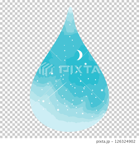 夜空を閉じ込めた水滴のイラスト 126324902