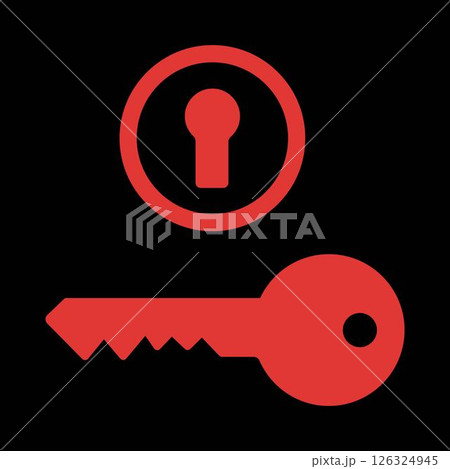 Ignition Switch simple sign of car dashboard engine light sign alert 126324945