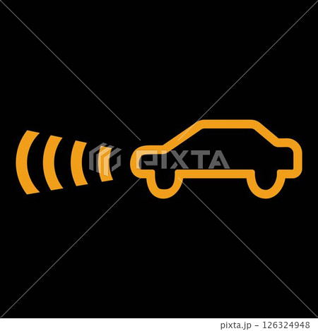 Adaptive Cruise Control simple sign of car dashboard engine light sign alert Adaptive Cruise Control simple sign of car dashboard engine light sign alert 126324948