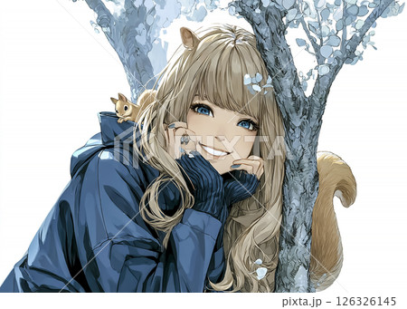 笑顔のリスの妖精のイラスト素材 126326145