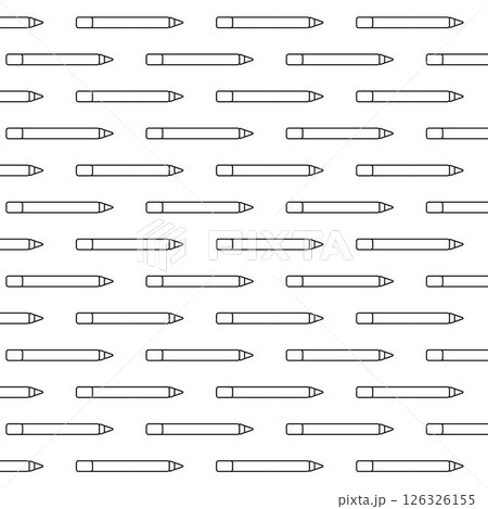 Pencil Seamless pattern. Vector graphic line illustration. Black and white cosmetic makeup art. Banner, poster, wrapping paper, sticker, print, modern textile design. 126326155