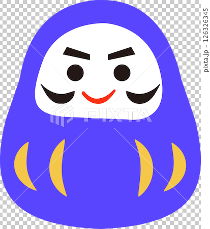 青いだるまのイラスト 青いだるまのイラスト 126326345
