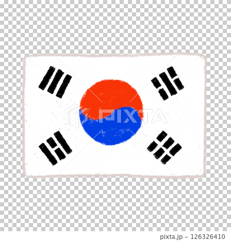 韓國國旗蠟筆觸摸 126326410