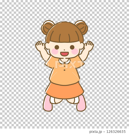 Simple hand drawn illustration of a child jumping Simple hand drawn illustration of a child jumping 126326635