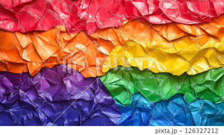 Bright and Bold Rainbow Fabric Texture Perfect for Pride and Celebration Themes 126327212