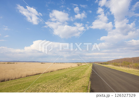 北海道、釧路湿原の風景 126327329