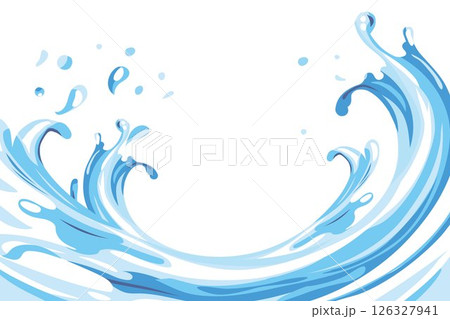 海 水のウェイブイラスト背景 海 水のウェイブイラスト背景 126327941