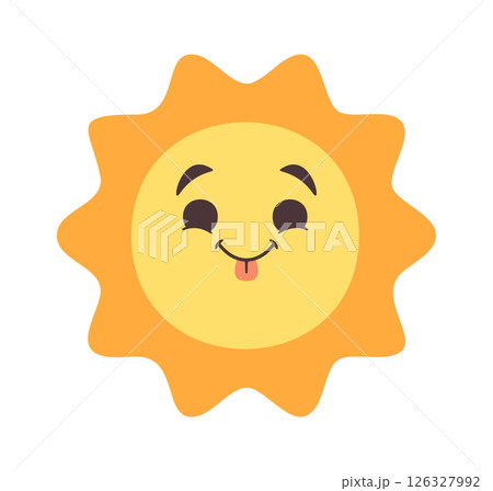 Comic sun doodle cartoon character 126327992