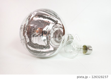 vintage high-power filament street light bulb at the regular home incandescent lamp 126328237