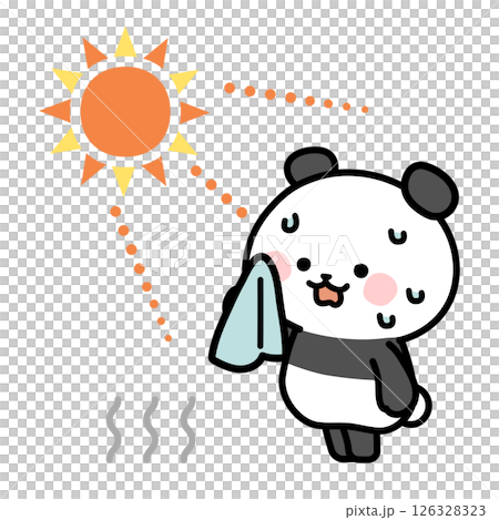熊貓在高溫下出汗的插圖 126328323