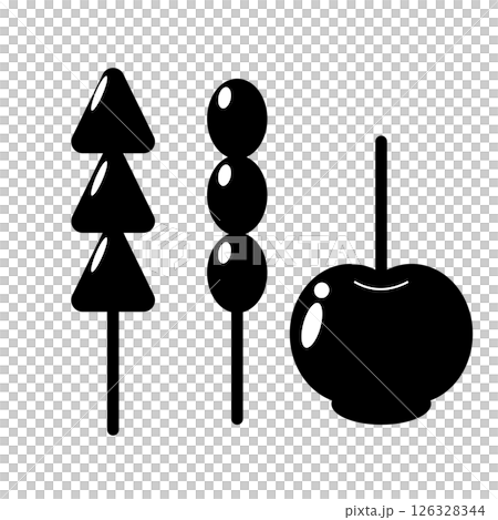 イチゴアメ・ブドウアメ・リンゴアメ 夏祭り・縁日イラスト イチゴアメ・ブドウアメ・リンゴアメ 夏祭り・縁日イラスト 126328344