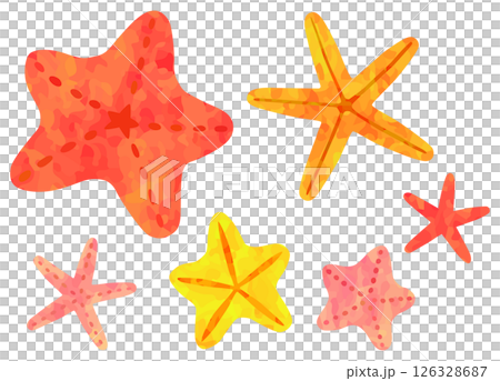 Cute starfish illustration set vector material 126328687