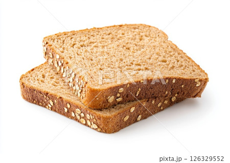 whole wheat bread isolated on white background. whole wheat bread isolated on white background. 126329552