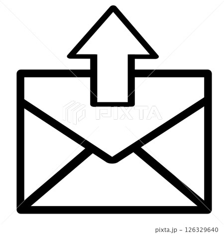 メール送信やアップロードを表現したシンプルな黒のアイコン 126329640