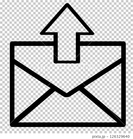 メール送信やアップロードを表現したシンプルな黒のアイコン 126329640