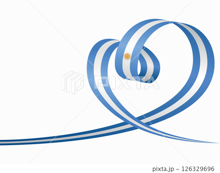 Argentinian flag heart shaped ribbon. Vector illustration. Argentinian flag heart shaped ribbon. Vector illustration. 126329696