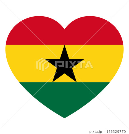 flag of Ghana in form of heart, symbol of love flag of Ghana in form of heart, symbol of love 126329770