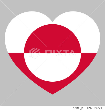 flag of Greenland in form of heart, symbol of love 126329771