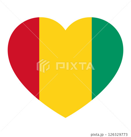 flag of Guinea in form of heart, symbol of love flag of Guinea in form of heart, symbol of love 126329773