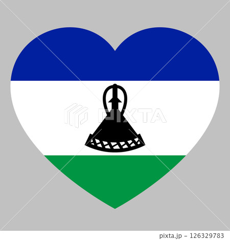 flag of Lesotho in form of heart, symbol of love flag of Lesotho in form of heart, symbol of love 126329783
