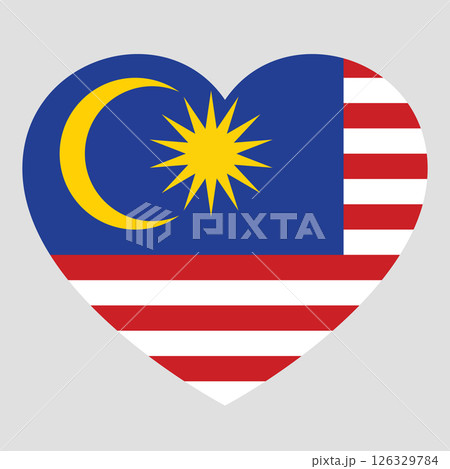 flag of Malaysia in form of heart, symbol of love 126329784
