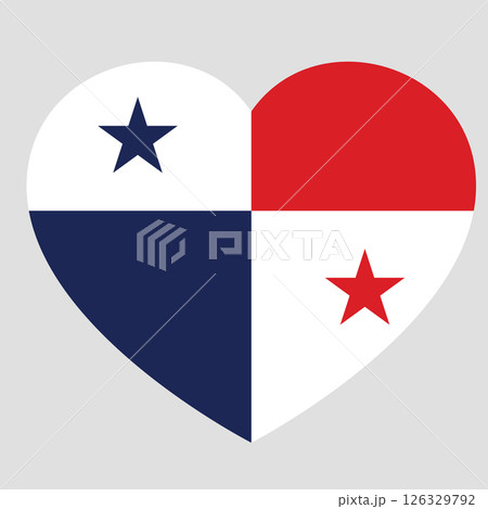 flag of Panama in form of heart, symbol of love flag of Panama in form of heart, symbol of love 126329792
