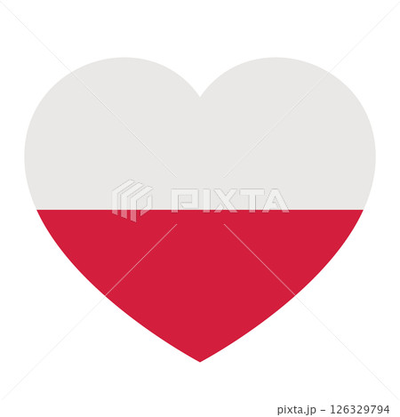 flag of Poland in form of heart, symbol of love flag of Poland in form of heart, symbol of love 126329794
