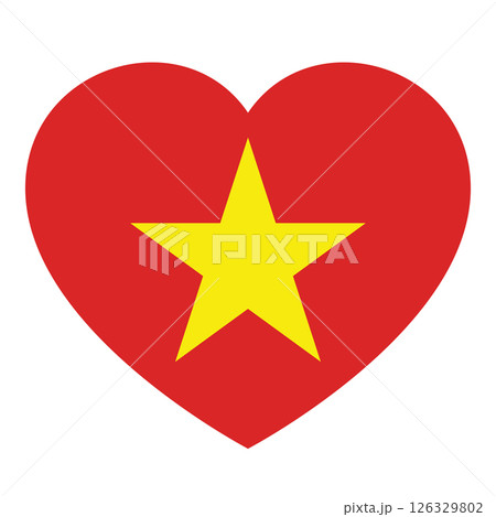flag of Vietnam in form of heart, symbol of love flag of Vietnam in form of heart, symbol of love 126329802