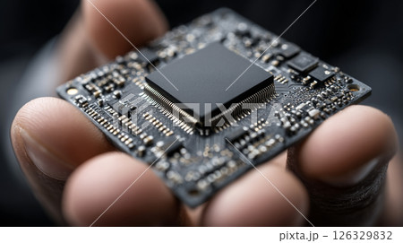Microchip in Hand Microchip in Hand 126329832