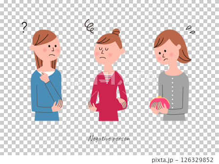 臉部表情消極的女人的上半身 126329852