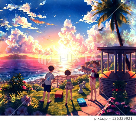 【クロニカル・サマーバケーション】夏休みを満喫する少年少女のイラスト 【クロニカル・サマーバケーション】夏休みを満喫する少年少女のイラスト 126329921