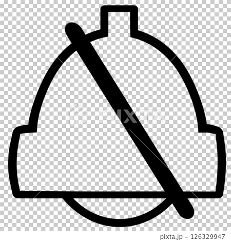 Illustration of a lined bell icon representing turning off notifications or muting 126329947