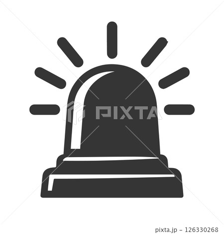 Siren light icon symbol shape. Flasher attention logo sign. Vector illustration image. Isolated on white background. Siren light icon symbol shape. Flasher attention logo sign. Vector illustration image. Isolated on white background. 126330268