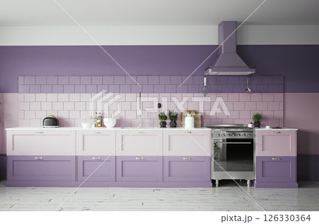 Spacious kitchen with large window Spacious kitchen with large window 126330364