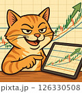 上昇相場でニヤつく猫 126330508