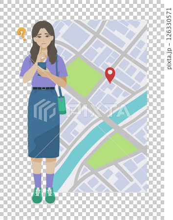 Illustration of a woman getting lost 126330571