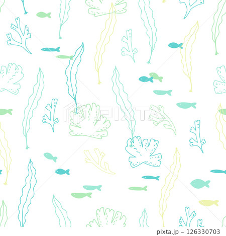海草と海の生き物のパターン 126330703