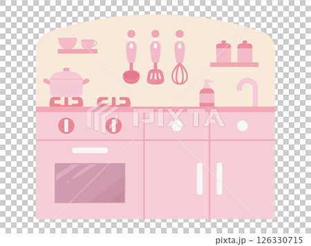 Cute play kitchen illustration 126330715