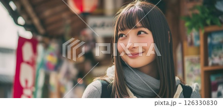 観光する日本人女性 126330830